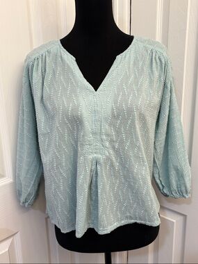 Anthropologie Dolan Left Coast Collection Seagram green/blue blouse